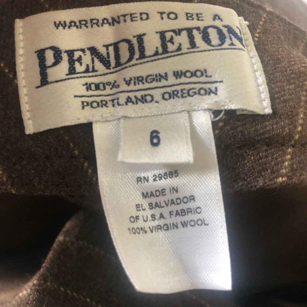 Pendleton Brown Striped 100% Virgin Wool Trousers - image 6